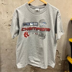 Vintage 2004 Y2K Boston Red Sox Gray World Series Unisex Tee Large L Baseball